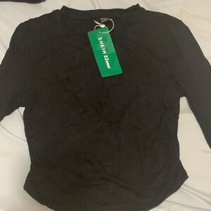 SHEIN Essnce Solid Ruched Side Top